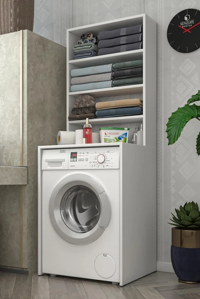 Kenzlife membran çamaşır makinesi dolabı kasparov gribyz panjur 180*066*55-20 mebran kapak MDF gövde banyo kapaklı arkalıksız - Resim 2