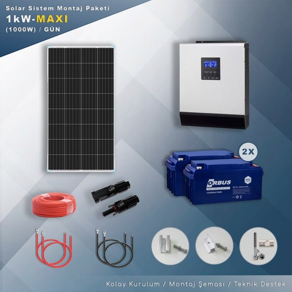 MATECH 1 kW MAXI Solar Paket Sistem (1000W/Gün)