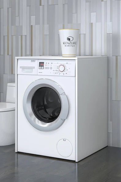 Kenzlife membran çamaşır makinesi dolabı kapaklı tatyana gribyz 90*70*60 mebran kapak MDF gövde banyo ofis kapaklı arkalıksız - Resim 2