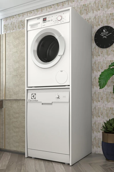 Kenzlife membran çamaşır-bulaşık makinesi dolabı kapaklı roksana byzbyz 180*70*60 mebran kapak MDF gövde banyo çift katlı arkalıksız - Resim 2