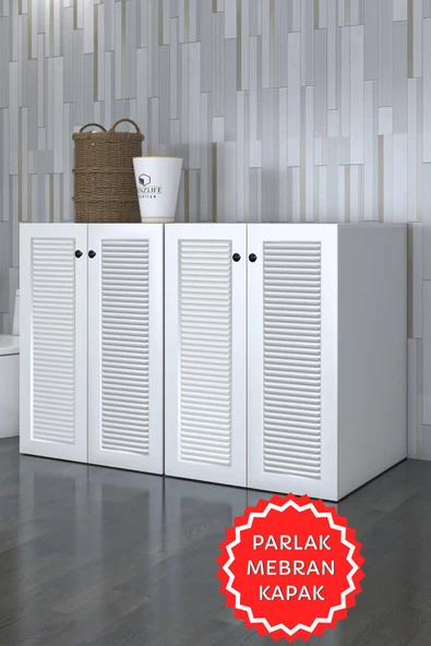 Kenzlife membran çamaşır&kurutma&bulaşık makinesi dolabı tatyanakare byzbyz 90*140*60 mebran kapak suntalam gövde kapaklı arkalıksız ürün görseli 1