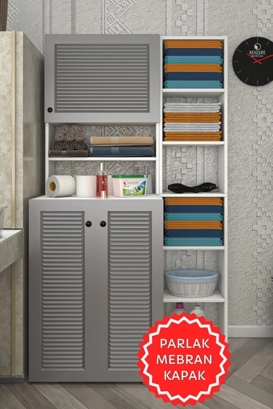 Kenzlife membran çamaşır makinesi dolabı kasparovmaks gribyz panjur 180*096*55-20 mebran kapak suntalam gövde banyo kapaklı arkalıksız ürün görseli 1