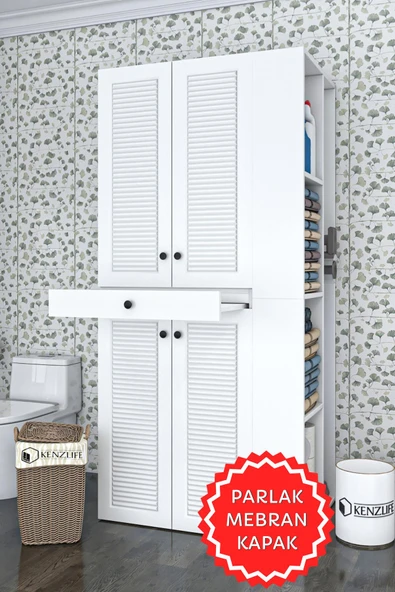 Kenzlife membran çamaşır-kurutma makinesi dolabı ahi evran sağ byzbyz panjur 187*090*60 mebran kapak suntalam gövde ürün görseli 1