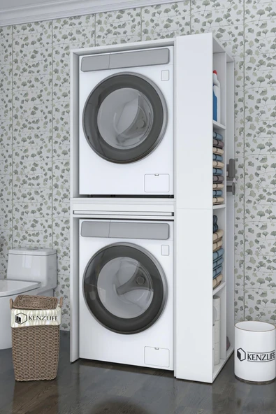 Kenzlife membran çamaşır-kurutma makinesi dolabı ahi evran sağ byzbyz panjur 187*090*60 mebran kapak suntalam gövde - Resim 2