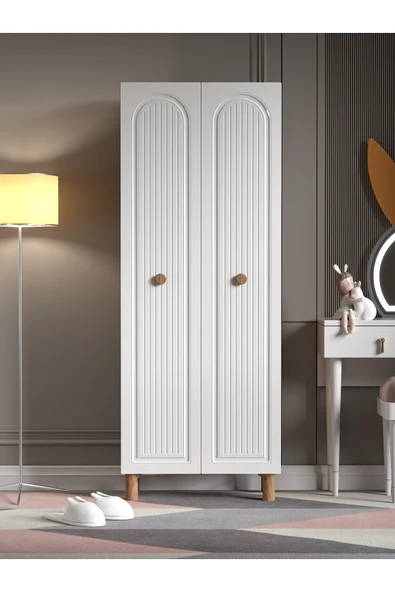 Platinreyon BOHEM 2 KAPAKLI GARDIROP MDF KAPAK ürün görseli 1