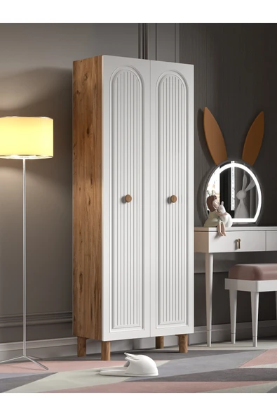 Platinreyon BOHEM 2 KAPAKLI GARDIROP MDF KAPAK - Resim 3