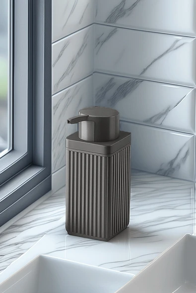 Sıvı Sabunluk Plastik Kare Gri 3401 ürün görseli 1