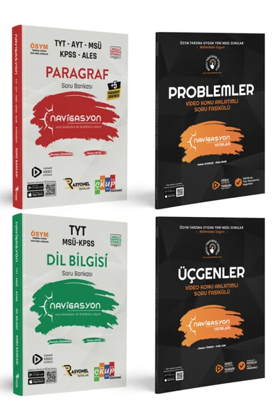Tyt Ayt Msü Kpss Problemler - Üçgenler - Paragraf - Dil Bilgisi Soru Bankası Seti (4 KİTAP) ürün görseli 1