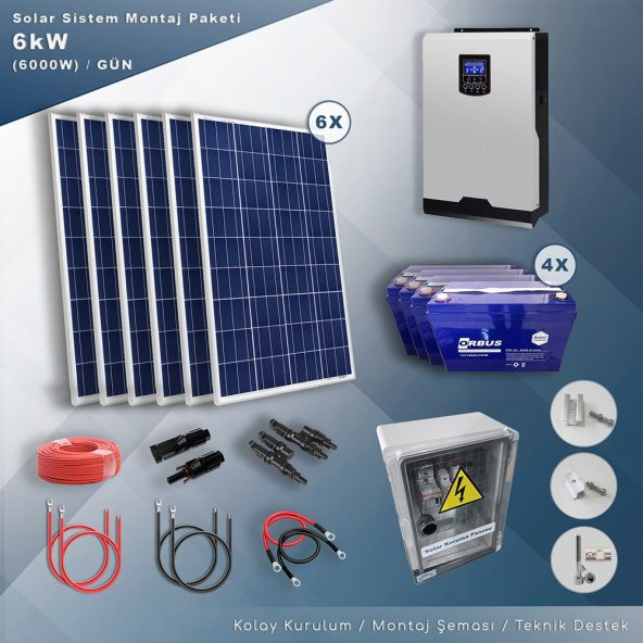 MATECH 6 kW Solar Paket Sistem (6000W/Gün)