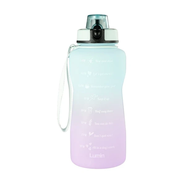 Lumin Su Matarası 1,5 Litre Motivasyon Matarası Bpa Free Su Şişesi Suluk Water Bottle - Resim 2