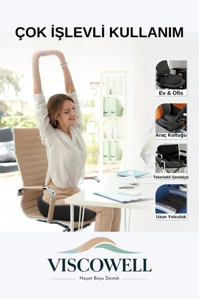 Ortopedik Koksiks Oturma Minderi Oturma Simidi Koltuk Sandalye Minderi Kuyruk Sokumu Yastığı - Resim 6