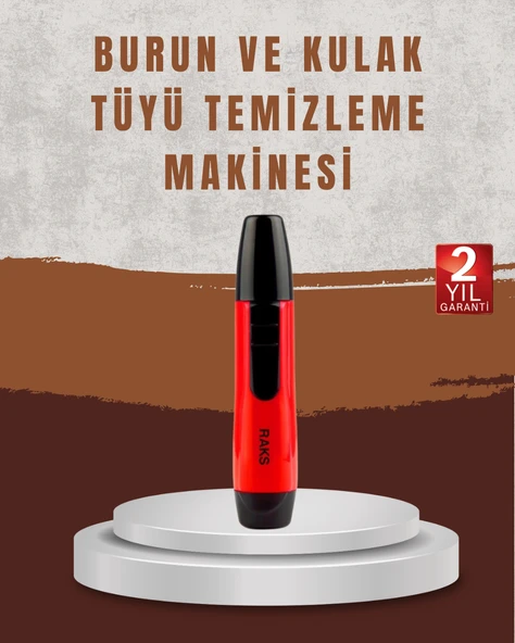 Raks Leo Burun Kulak Tüy Alma Makinesi 45 dk Şarj Süreli Kırmızı ürün görseli 1