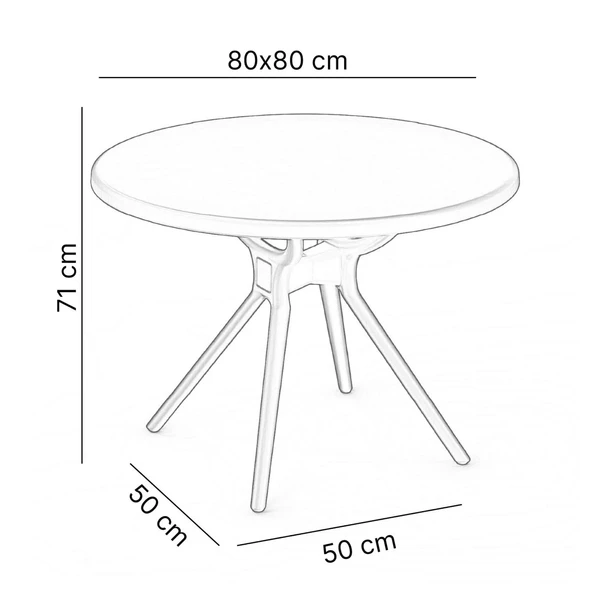 Himalaya 80 cm Yuvarlak Masa - Resim 2