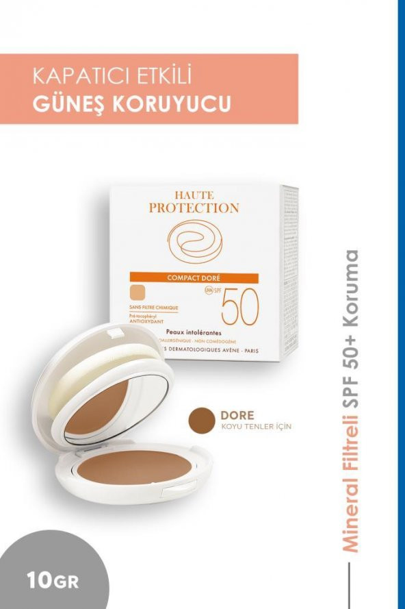 AVENE Compact SPF50 Teintee Dore 10GR - Koyu renkli fondöten