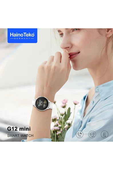 HainoTeko G12 Gold Akıllı Saat | Şık Metal Kordonlu, AMOLED Ekran | Bluetooth Görüşme | 3 Kordon Seti - Resim 2
