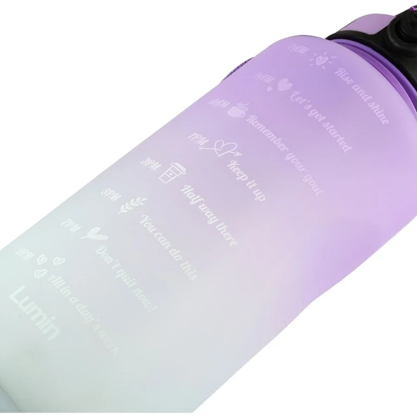 Lumin Su Matarası 1,5 Litre Motivasyon Matarası Bpa Free Su Şişesi Suluk Water Bottle - Resim 7
