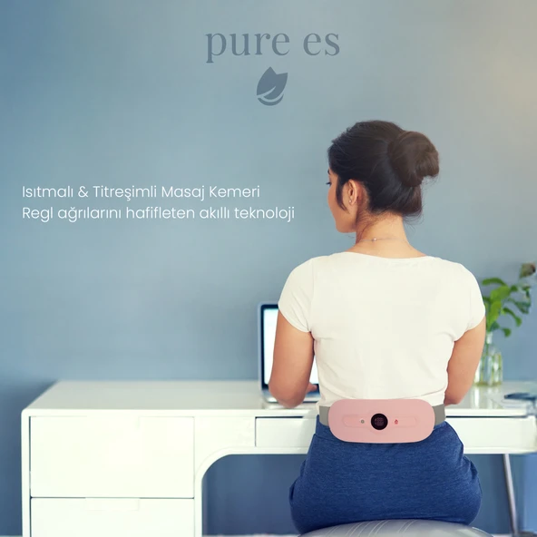 Pure Es Akıllı Isıtıcılı Masaj Kemeri Pembe - Resim 4