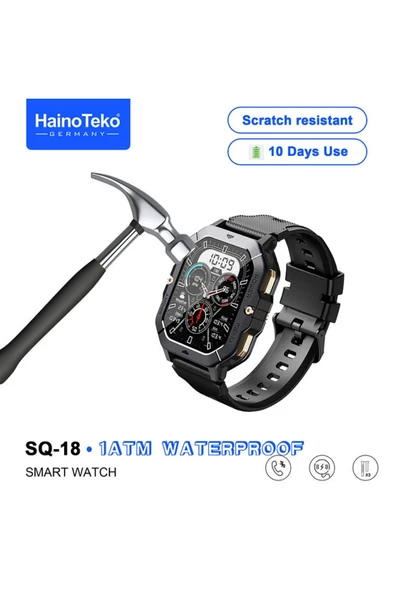 HainoTeko SQ-18 Yeşil Akıllı Saat | Sportif Tasarım, AMOLED Ekran, 1ATM | Bluetooth Arama - Resim 2