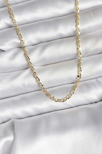 14K Gold Renk Kaplama Ezme Plaka Model CM Kadın Kolye - TJ-BKO10750 ürün görseli 1