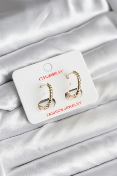 14K Gold Renk Kaplama Burgu Halka CM Kadın Küpe - TJ-BKP11423 ürün görseli 1