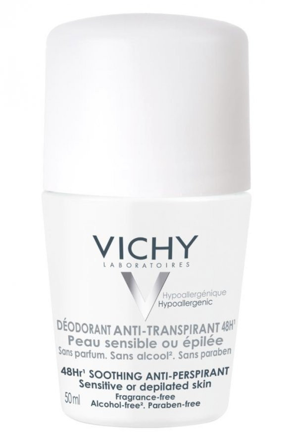 VICHY Deodorant Hassas ve Epilasyon Yapılmış Ciltler Roll-On 50 ml - 48 Saat Etkili