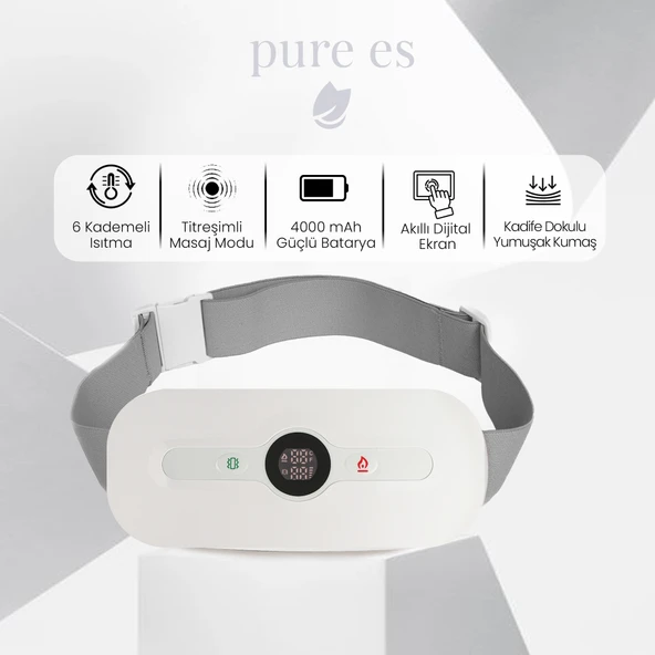 Pure Es Akıllı Isıtıcılı Masaj Kemeri Beyaz - Resim 3