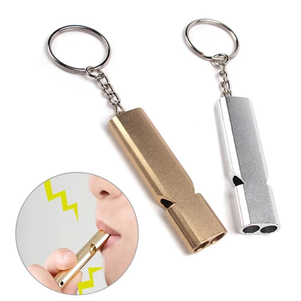 S.O.S Acil İmdat Düdüğü Alüminyum Islık Anahtarlık Kamp Yürüyüş Aksesuar Araçları (5332) - Resim 5