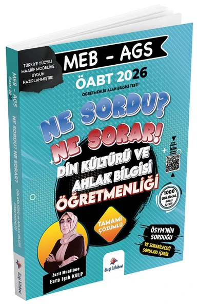 Dizgi Kitap 2026 ÖABT MEB-AGS Din Kültürü ve Ahlak Bilgisi Öğretmenliği Ne Sordu Ne Sorar Soru Bankası Çözümlü - Zarif Muallime Esra Işık Kulp Dizgi Kitap ürün görseli 1