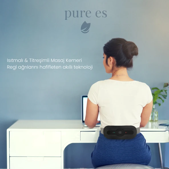 Pure Es Akıllı Isıtıcılı Masaj Kemeri Siyah - Resim 4