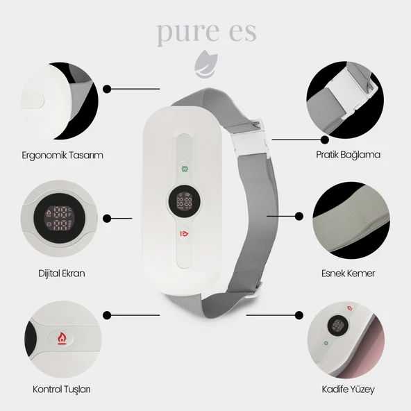 Pure Es Akıllı Isıtıcılı Masaj Kemeri Beyaz - Resim 5