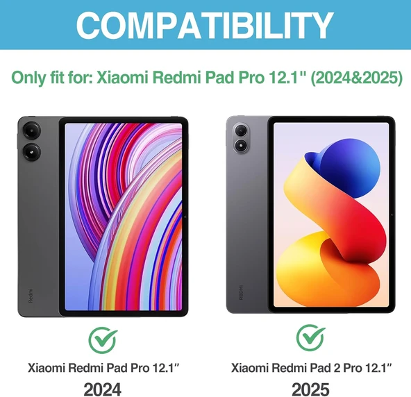 Xiaomi Redmi Pad 2 Pro 12.1" 2025 Ekran Koruyucu Nano Kırılmaz Şeffaf Esnek Koruma Tam Uyumlu - Resim 2