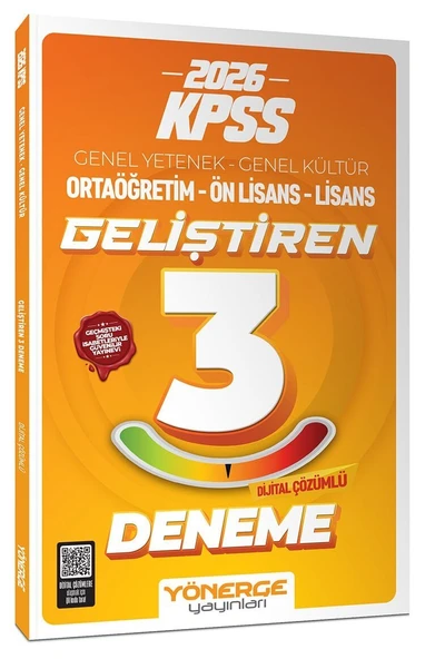 Yönerge 2026 KPSS Genel Yetenek Genel Kültür Geliştiren 3 Deneme Çözümlü Yönerge Yayınları ürün görseli 1