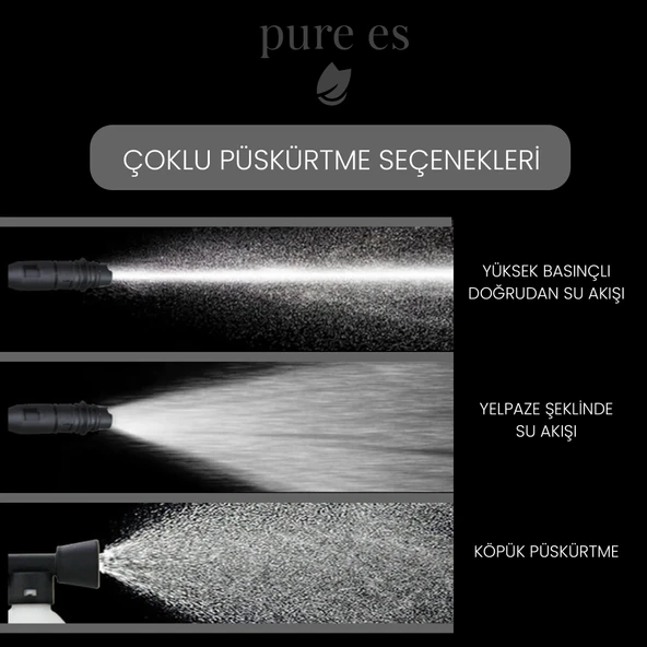Pure Es Yüksek Basınçlı Yıkama Makinesi Siyah - Sarı - Resim 3