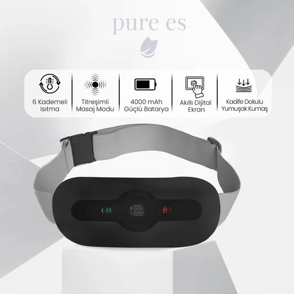 Pure Es Akıllı Isıtıcılı Masaj Kemeri Siyah - Resim 3