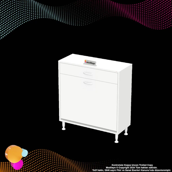 Modilayn EMİR 70x88x32,5 cm 2 Göz Sepetli kirli çamaşır düzenleyici dolap - Resim 9