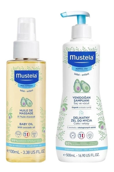 Mustela Yenidoğan Şampuan 500 Ml + Baby Oil 100 Ml ürün görseli 1