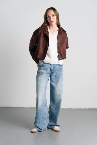 Kahverengi Süet Bomber Ceket ürün görseli 1