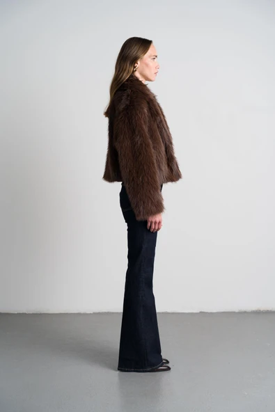 Kahverengi Kısa Suni Kürk - Resim 2