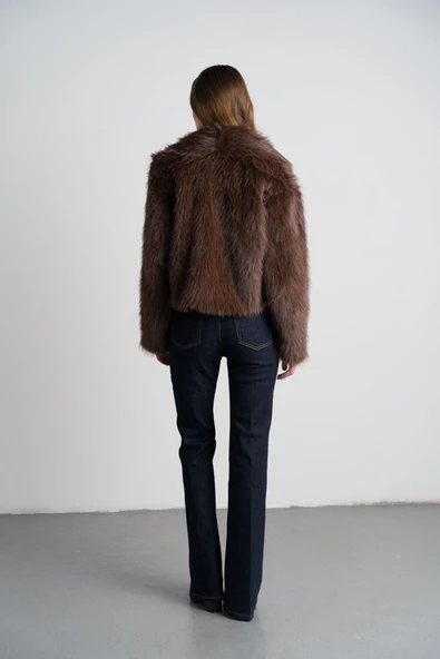 Kahverengi Kısa Suni Kürk - Resim 3