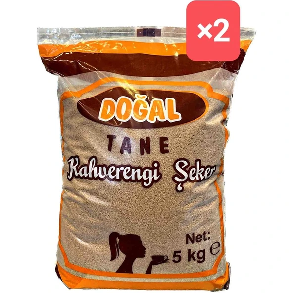 Doğal Tane Kahverengi Esmer Toz Şeker 5kg 2adet ürün görseli 1