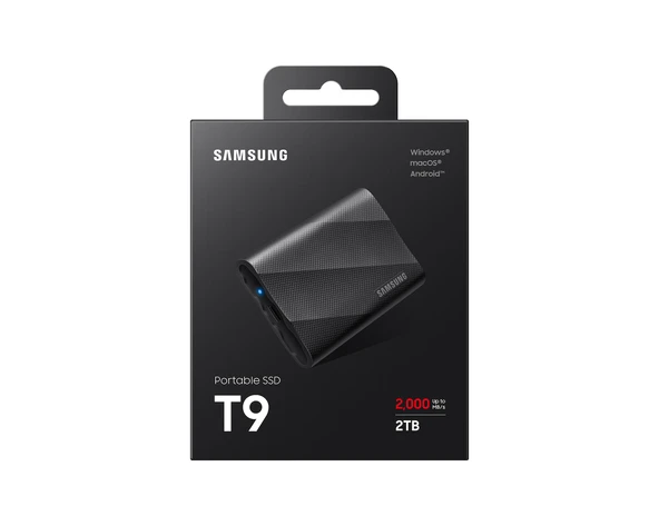 2TB SAMSUNG 2000/1950MB/s USB 3.2 GEN 2X2 TAŞINABİLİR T9 MU-PG2T0B/WW ürün görseli 1