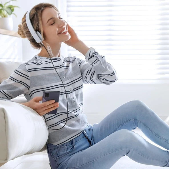 AMS NET®  3.5mm AUX Kablosu Jak Erkek Erkek L Tipi 1 Metre Ses Aktarım Kablosu - Resim 4