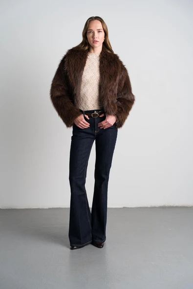 Kahverengi Kısa Suni Kürk - Resim 7