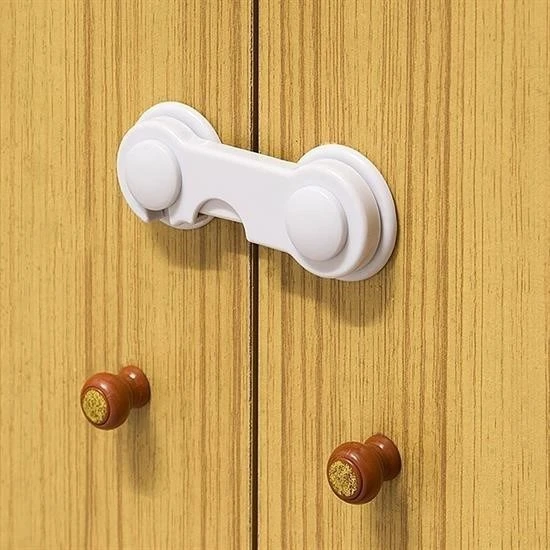 AMS NET Bebek Çocuk Güvenliği Çekmece ve Dolap İçin Kendiliğinde Yapışkanlı Vidasız Kapak Kilidi ürün görseli 1