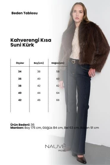 Kahverengi Kısa Suni Kürk - Resim 4