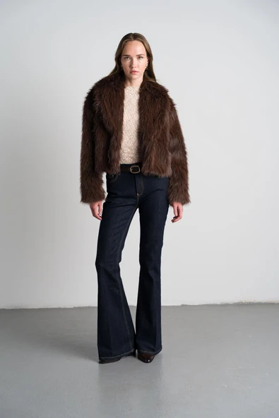 Kahverengi Kısa Suni Kürk ürün görseli 1