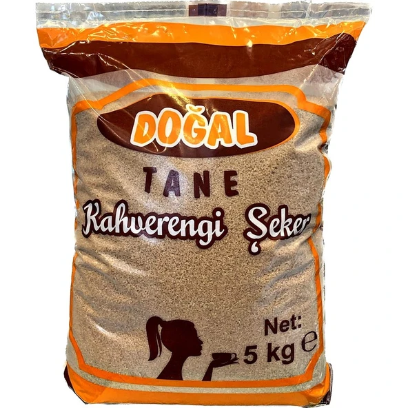 Doğal Tane Kahverengi Esmer Toz Şeker 5kg ürün görseli 1
