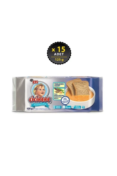 Cicibebe Şekersiz Ekmek 125 g x 15 Adet ürün görseli 1