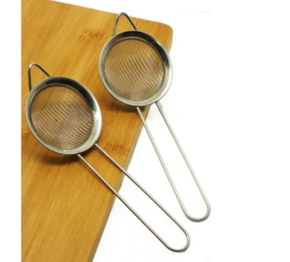 Paslanmaz Çelik Çay Süzgeci Ve Sıvı Yağ Süzgeci 2 li Set - Resim 4