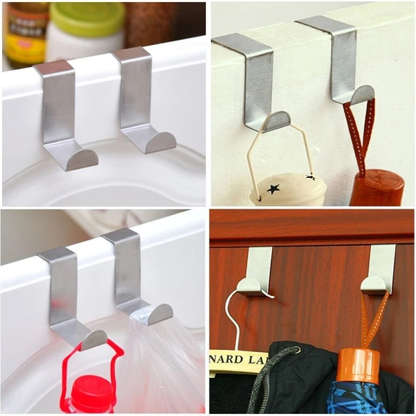 8 Lİ Metal  Kapı Arkası -Dolap Kapağı - Çekmece Üstü Havlu Askısı ürün görseli 1